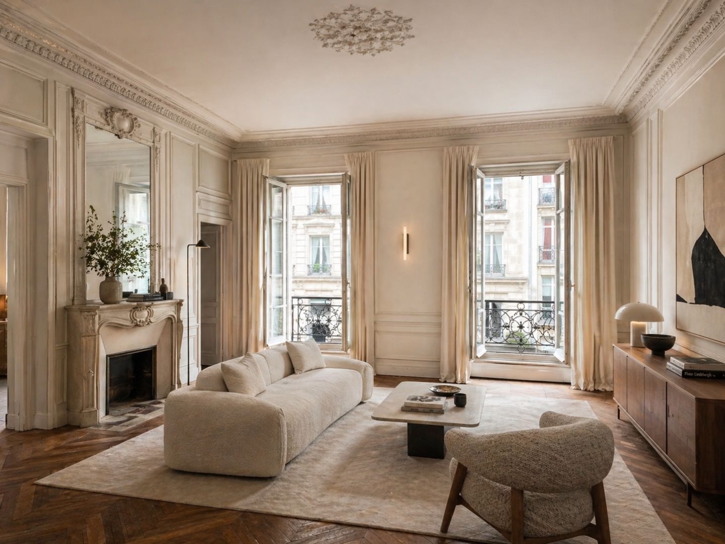 Après rénovation — appartement haussmannien rénové par MG SYNERGIE